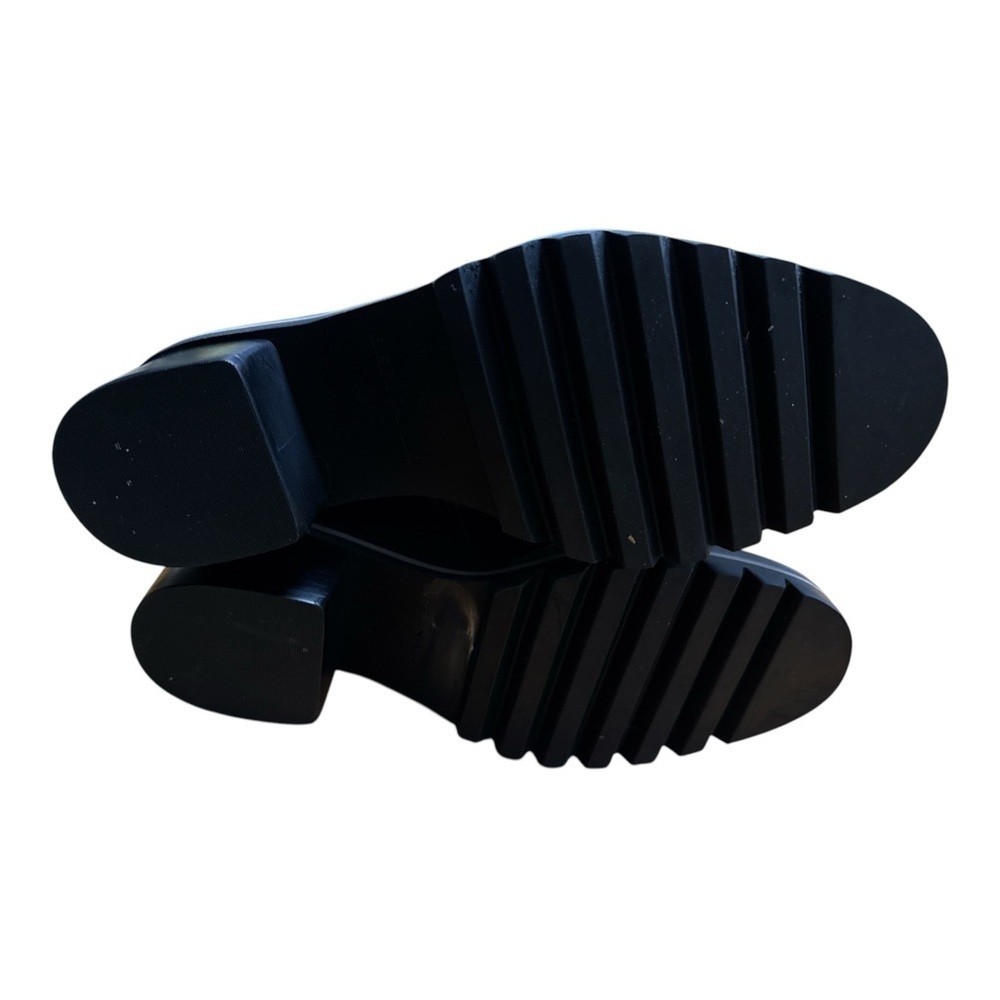 Bernardo Black Heeled Boots with Stacked Heel and Buckle - Picture 5 of 6